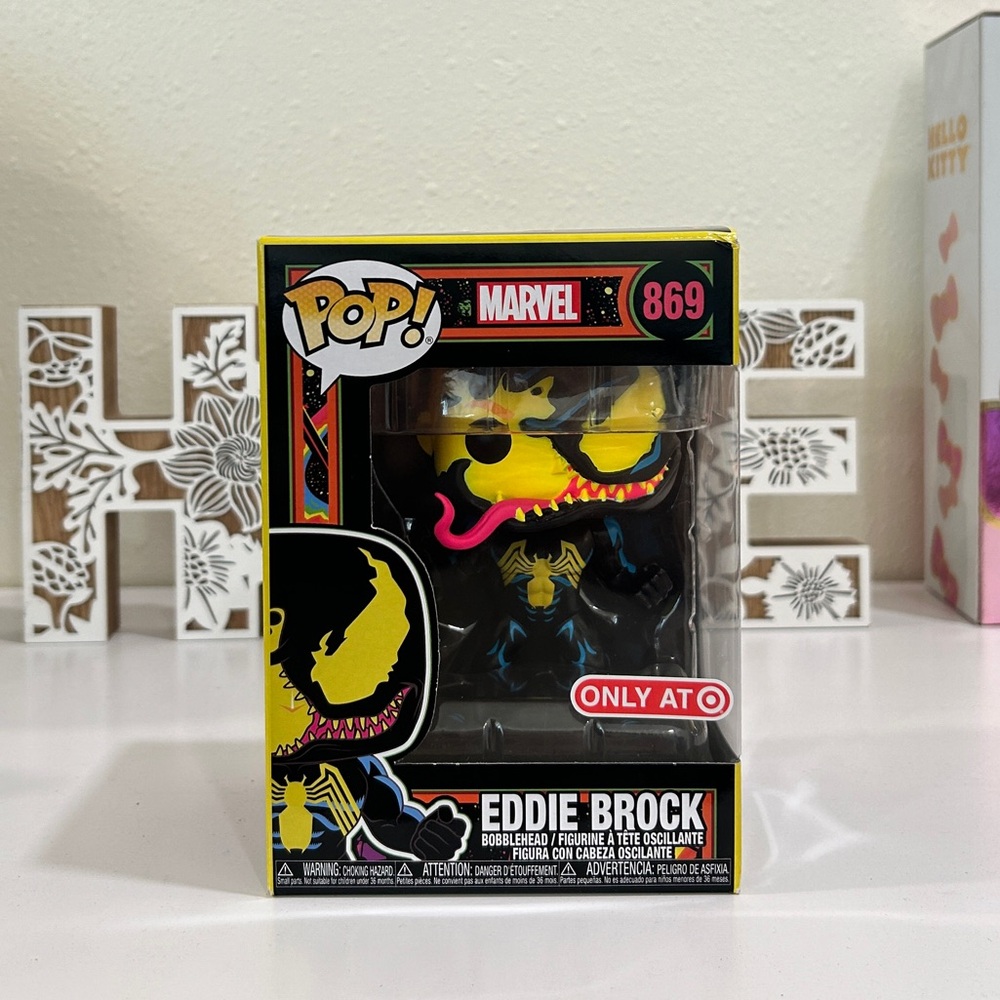 Funko Pop Marvel Black Light Eddie Brock #869 Target Exclusive brand new